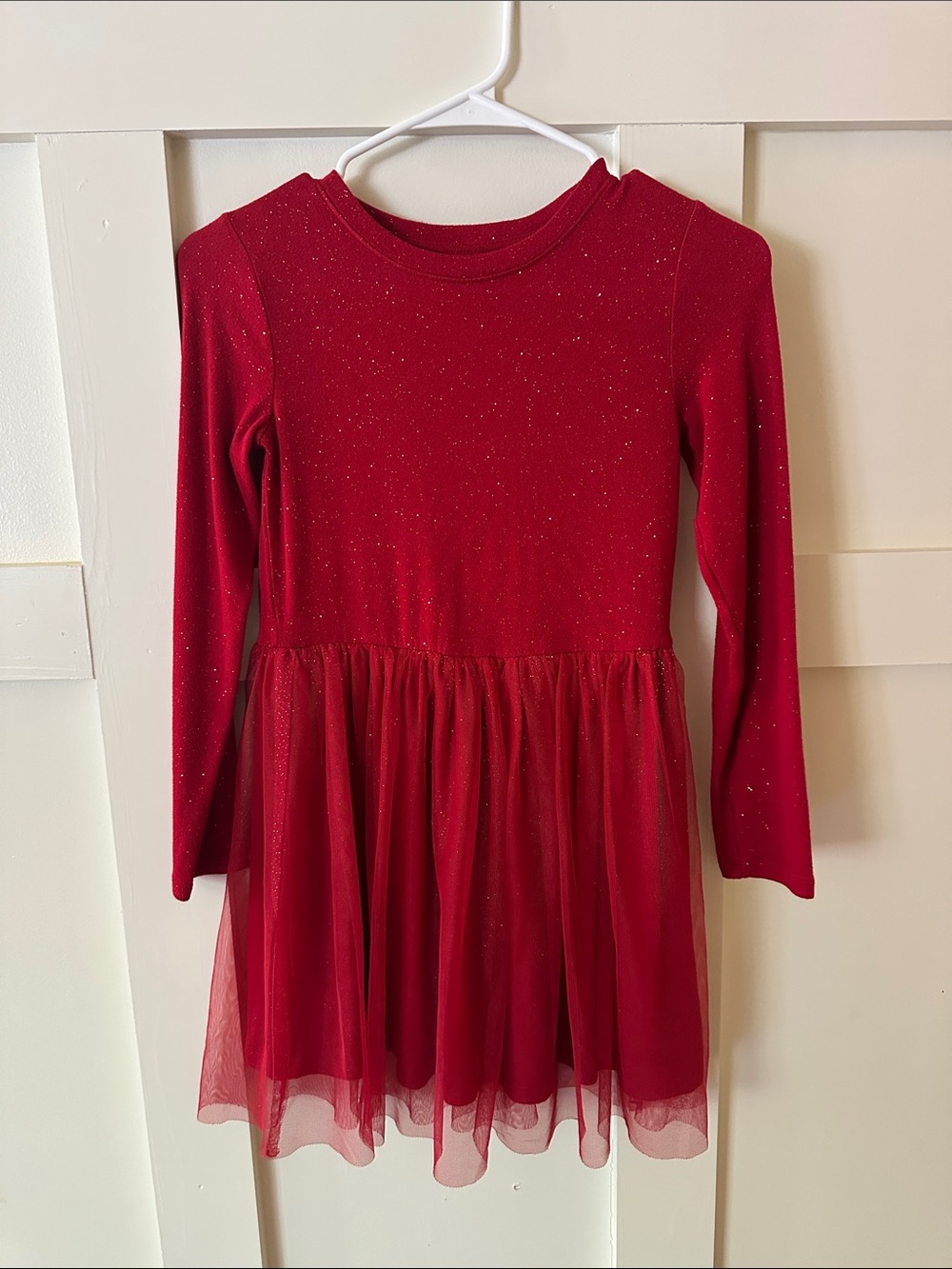 Cat & Jack Red Sparkle Crewneck Top